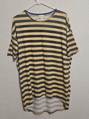 LuLaRoe XS Tunic Top Blue And Yellow Striped